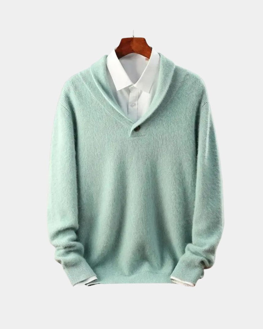 Tiburcio | Jersey gris con cuello chal