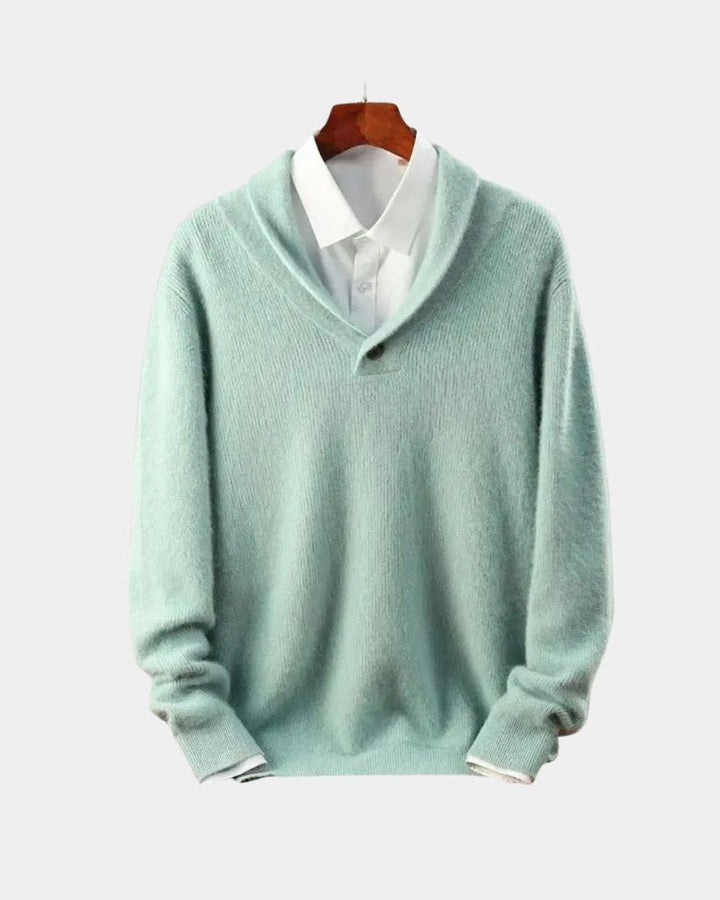 Tiburcio | Jersey gris con cuello chal