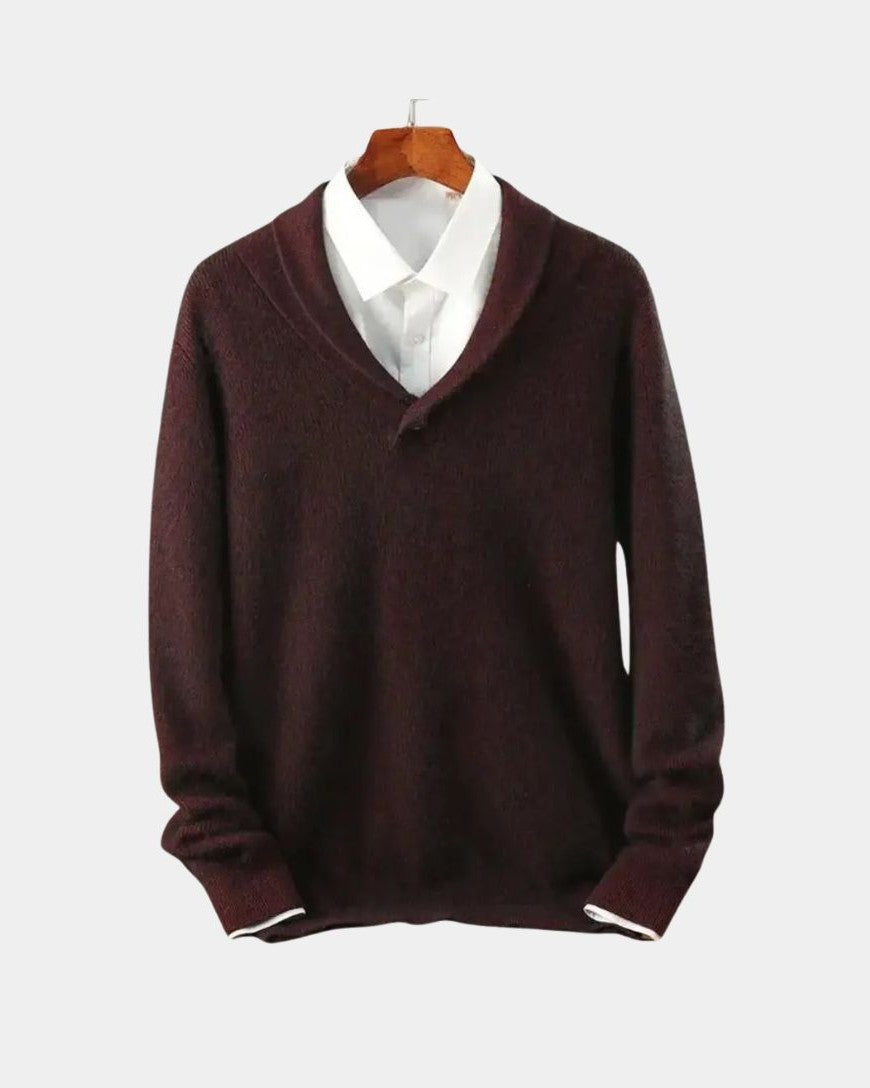 Tiburcio | Jersey gris con cuello chal