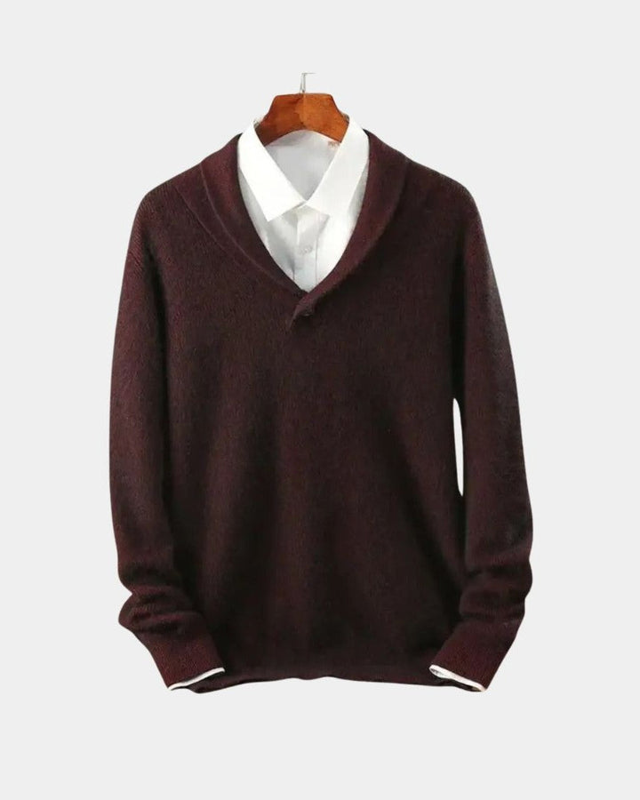 Tiburcio | Jersey gris con cuello chal