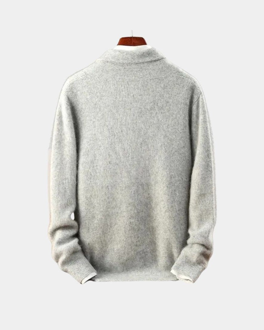 Tiburcio | Jersey gris con cuello chal