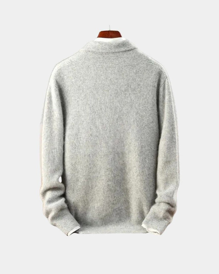 Tiburcio | Jersey gris con cuello chal