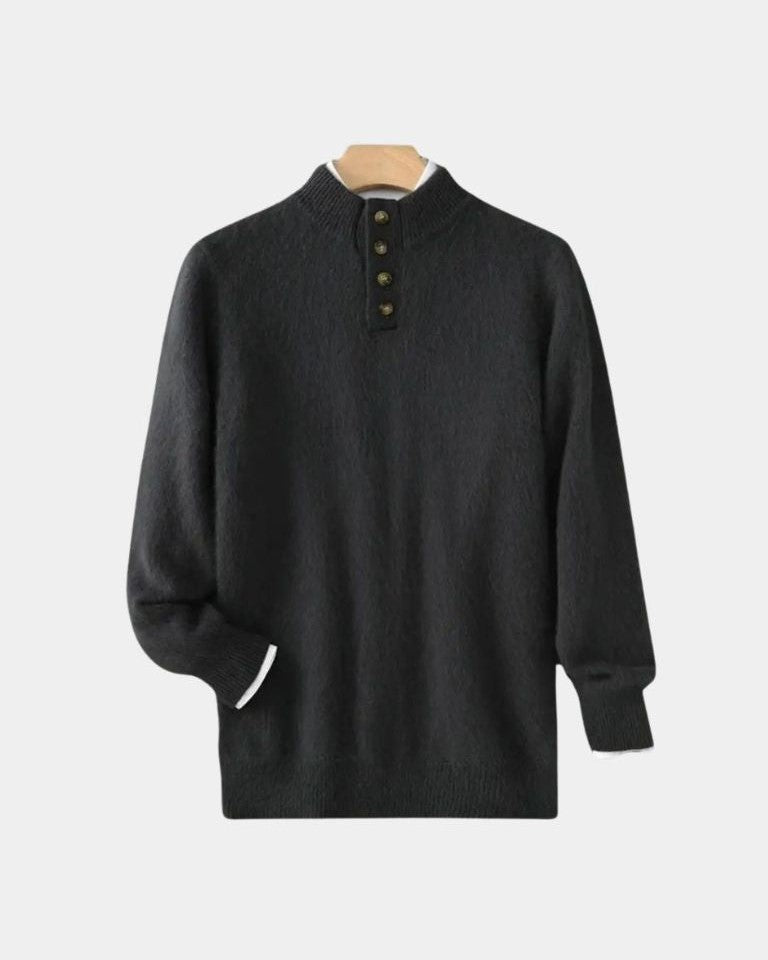 Tristán | Jersey de punto beis con cuello henley