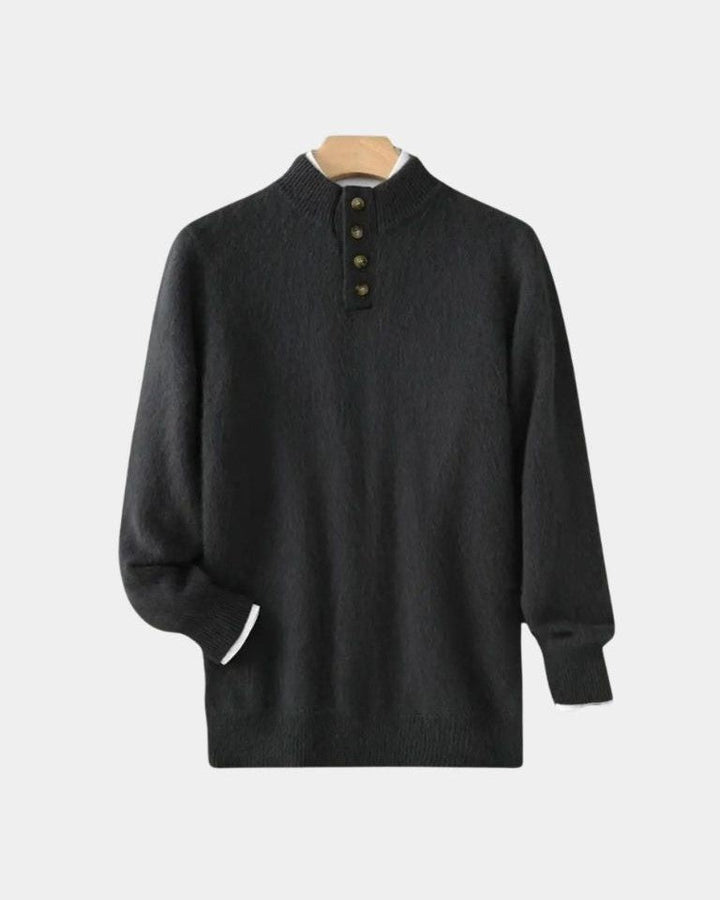 Tristán | Jersey de punto beis con cuello henley