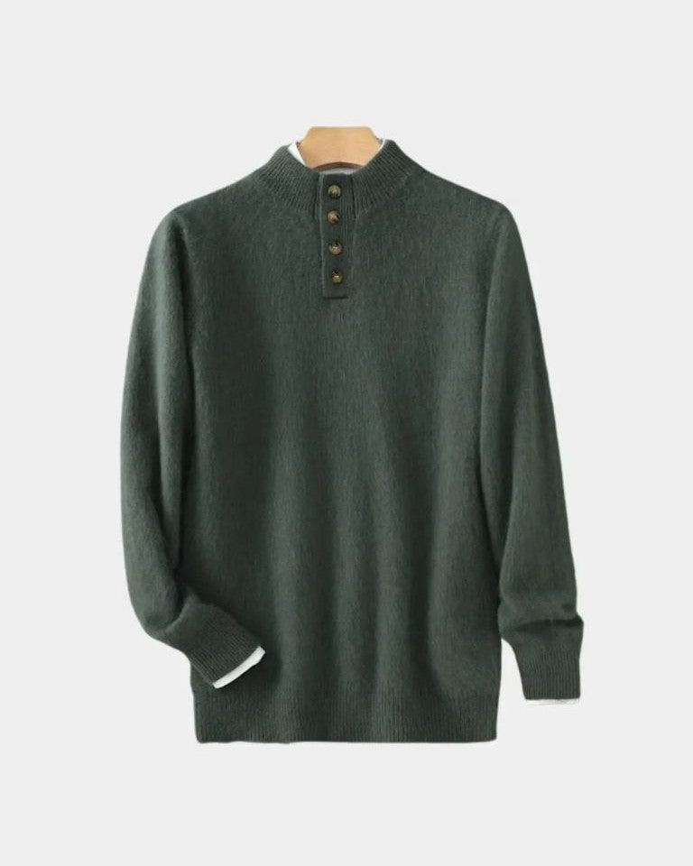 Tristán | Jersey de punto beis con cuello henley