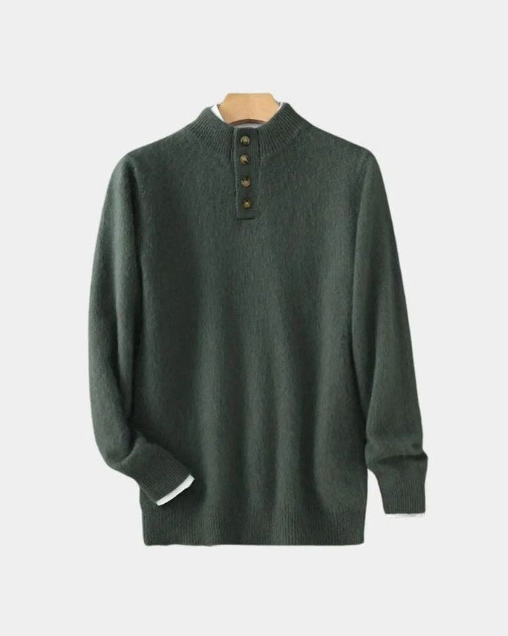 Tristán | Jersey de punto beis con cuello henley
