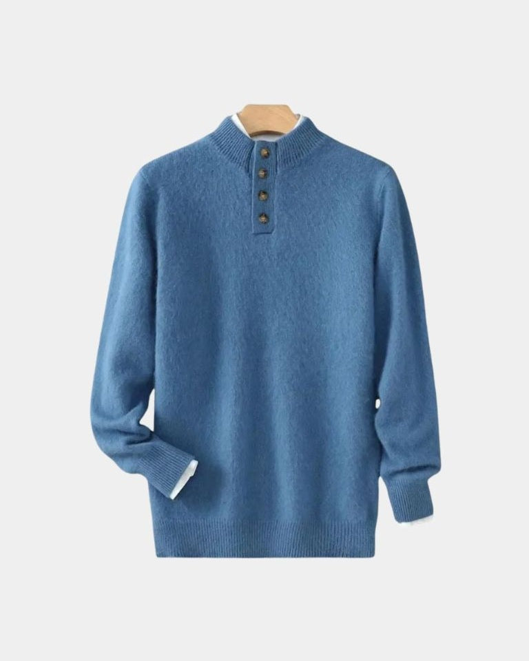 Tristán | Jersey de punto beis con cuello henley