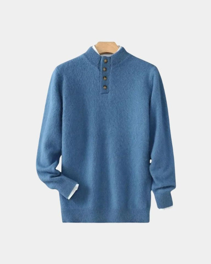 Tristán | Jersey de punto beis con cuello henley