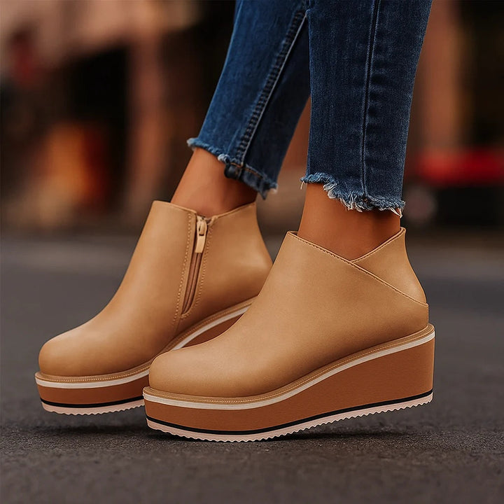 Verónica | Botines con plataforma y cremallera lateral