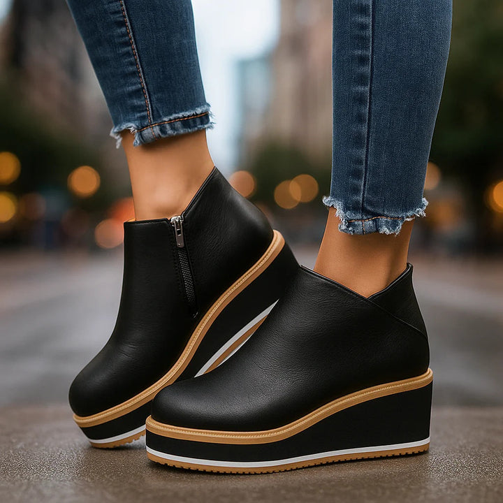 Verónica | Botines con plataforma y cremallera lateral