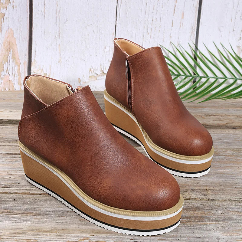 Verónica | Botines con plataforma y cremallera lateral