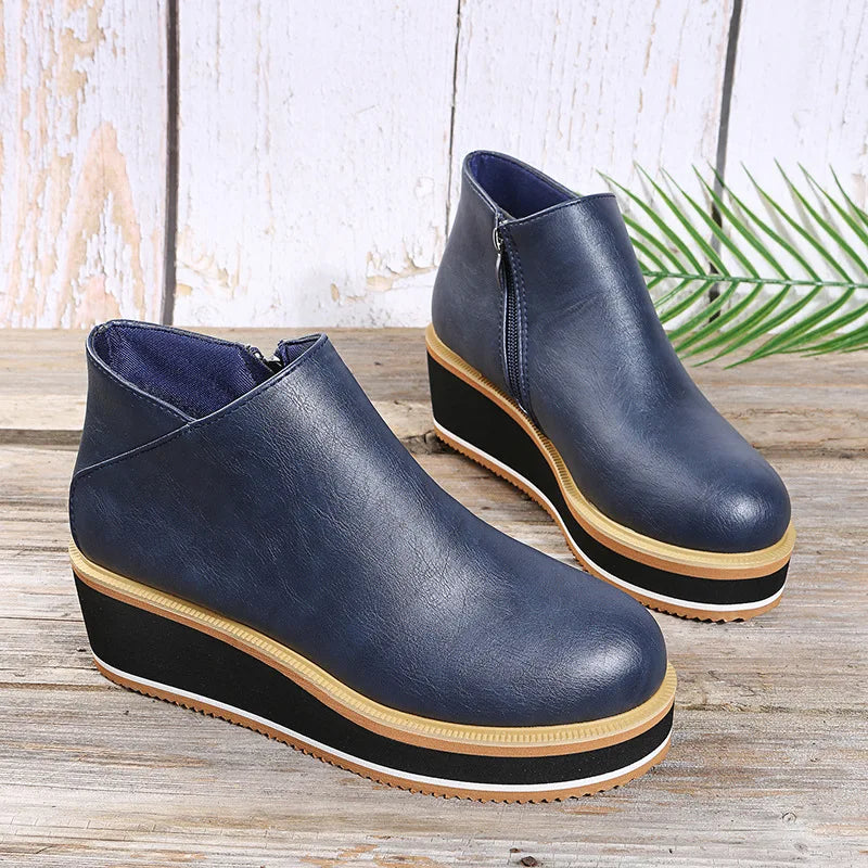 Verónica | Botines con plataforma y cremallera lateral