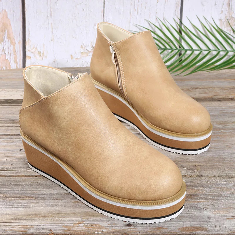Verónica | Botines con plataforma y cremallera lateral