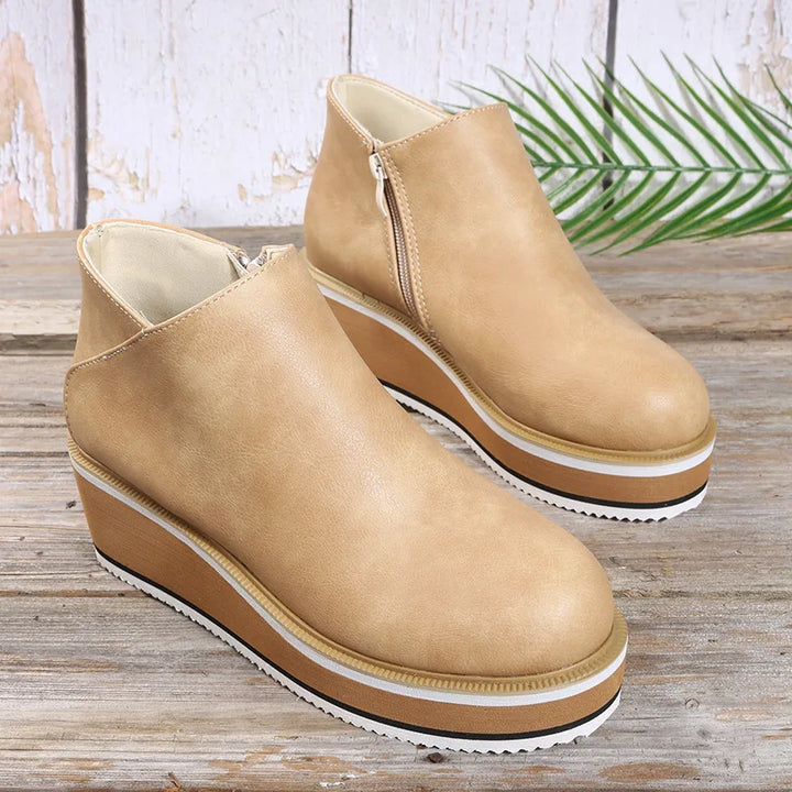Verónica | Botines con plataforma y cremallera lateral