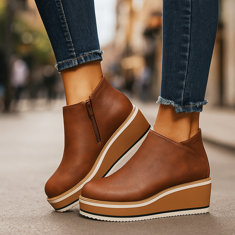 Verónica | Botines con plataforma y cremallera lateral