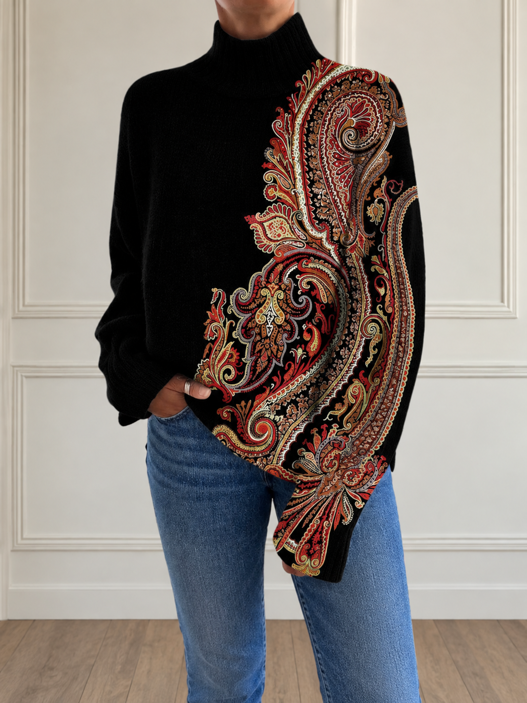 Vicenta | Jersey de cuello alto de canalé clásico