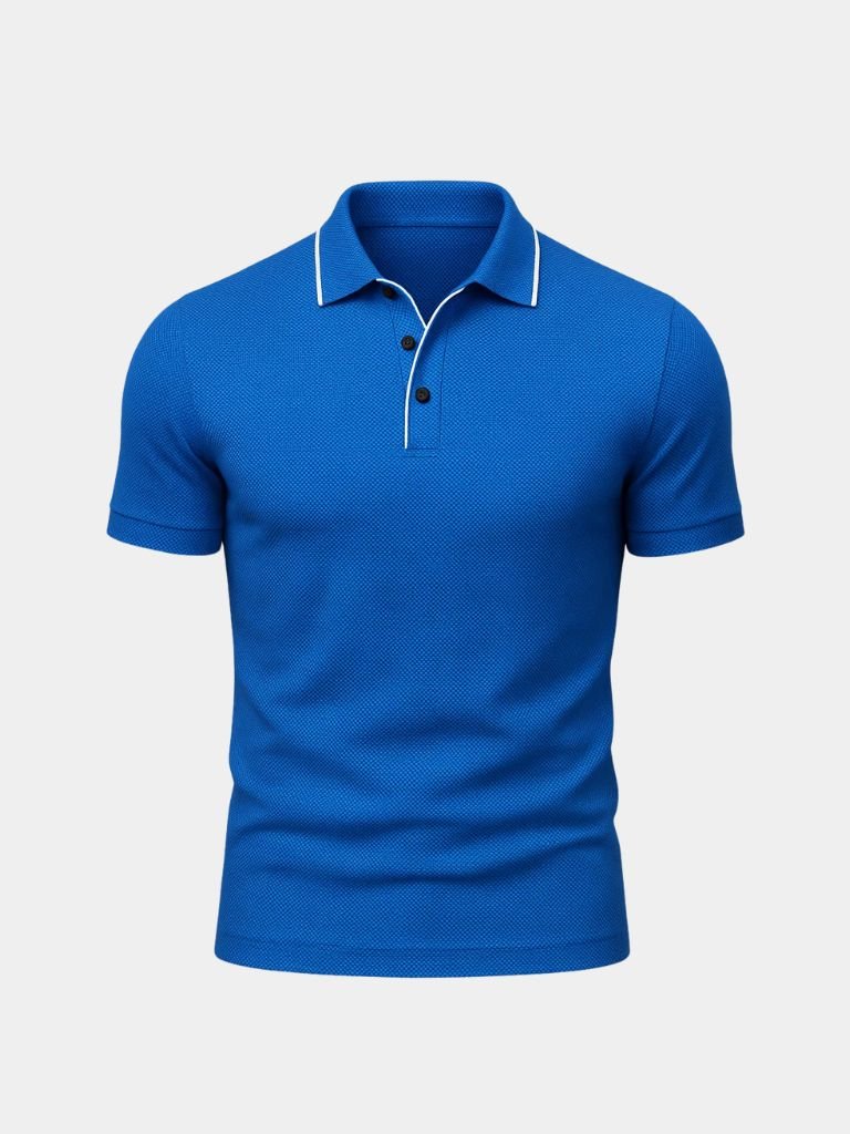 Vicente | Polo azul con ribete en contraste