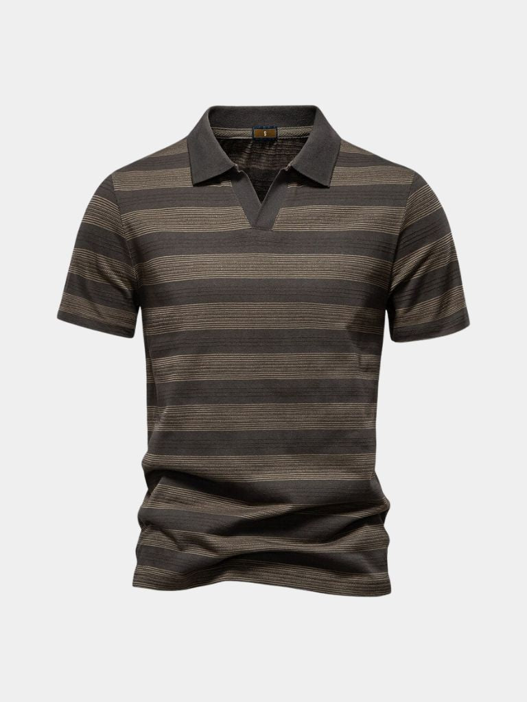 Victoriano | Polo gris de rayas