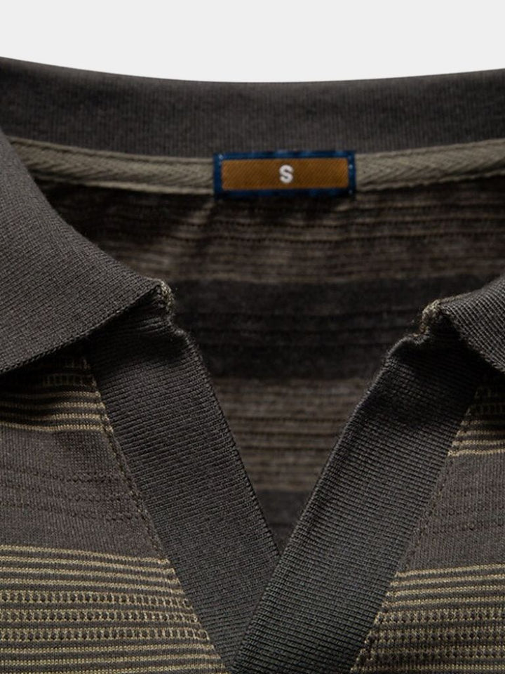 Victoriano | Polo gris de rayas