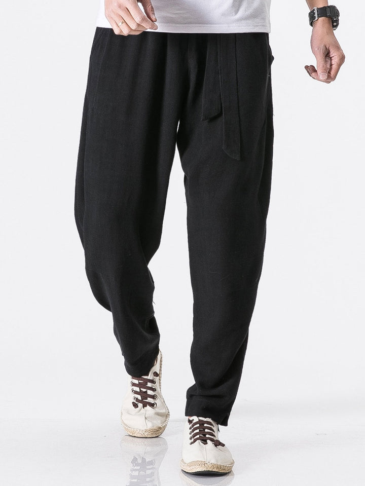 Victorino | Pantalón harem de lino con cinturón