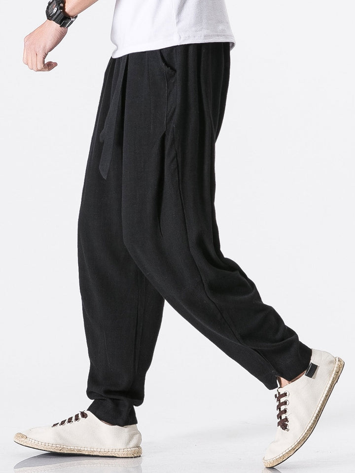 Victorino | Pantalón harem de lino con cinturón