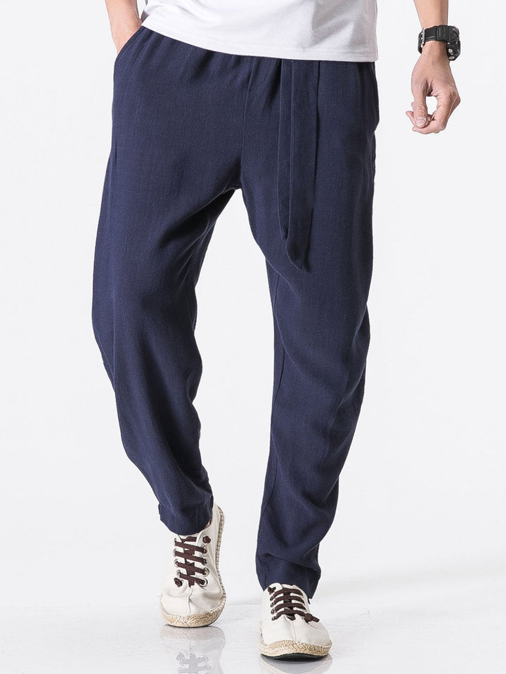 Victorino | Pantalón harem de lino con cinturón