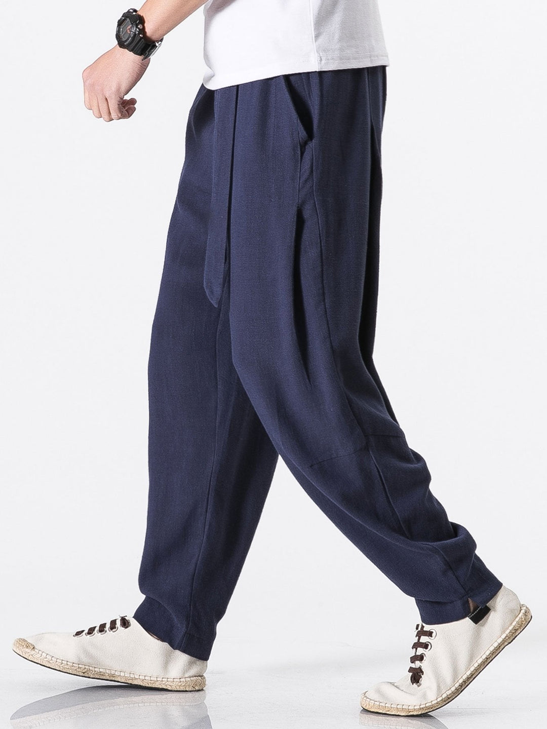 Victorino | Pantalón harem de lino con cinturón