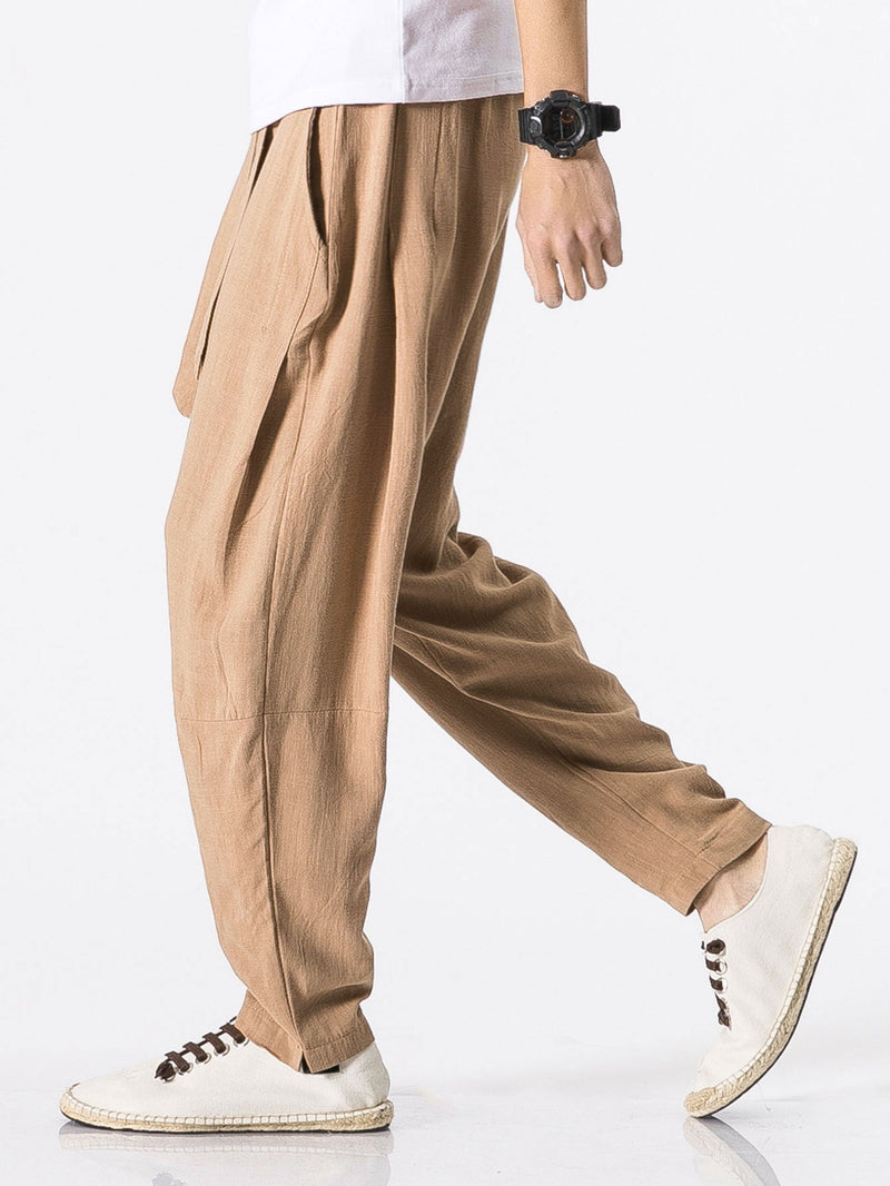 Victorino | Pantalón harem de lino con cinturón