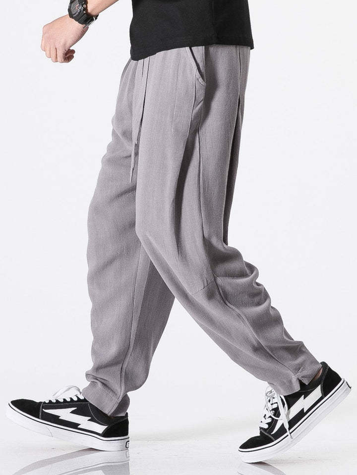 Victorino | Pantalón harem de lino con cinturón