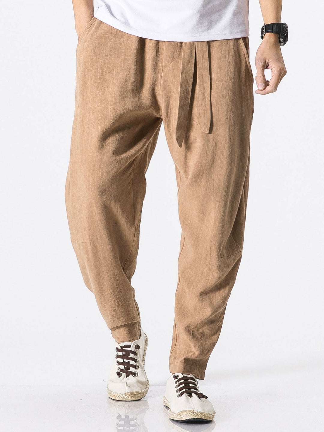 Victorino | Pantalón harem de lino con cinturón