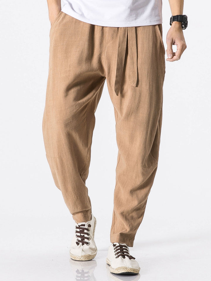 Victorino | Pantalón harem de lino con cinturón