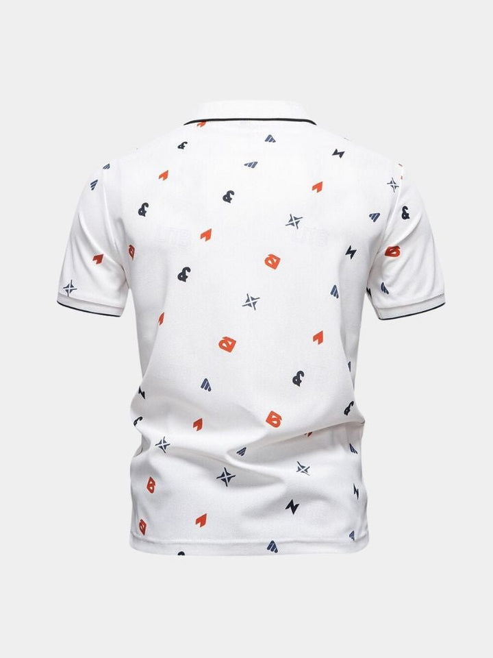 Wilfredo | Polo blanco estampado