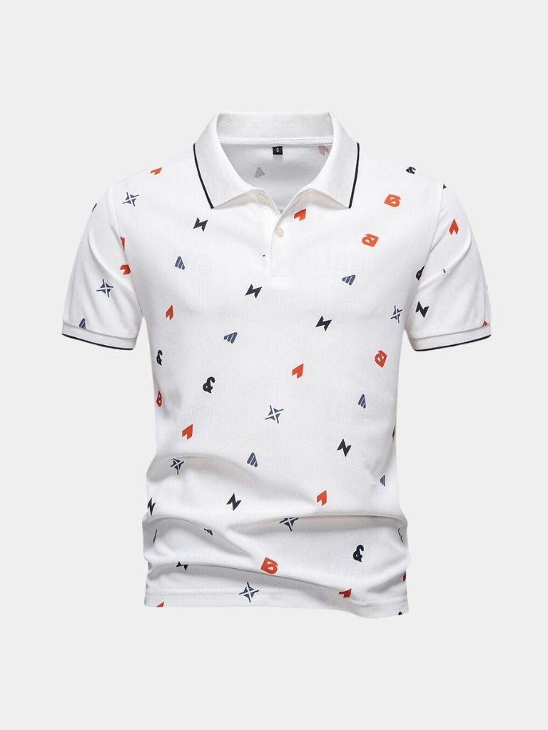 Wilfredo | Polo blanco estampado
