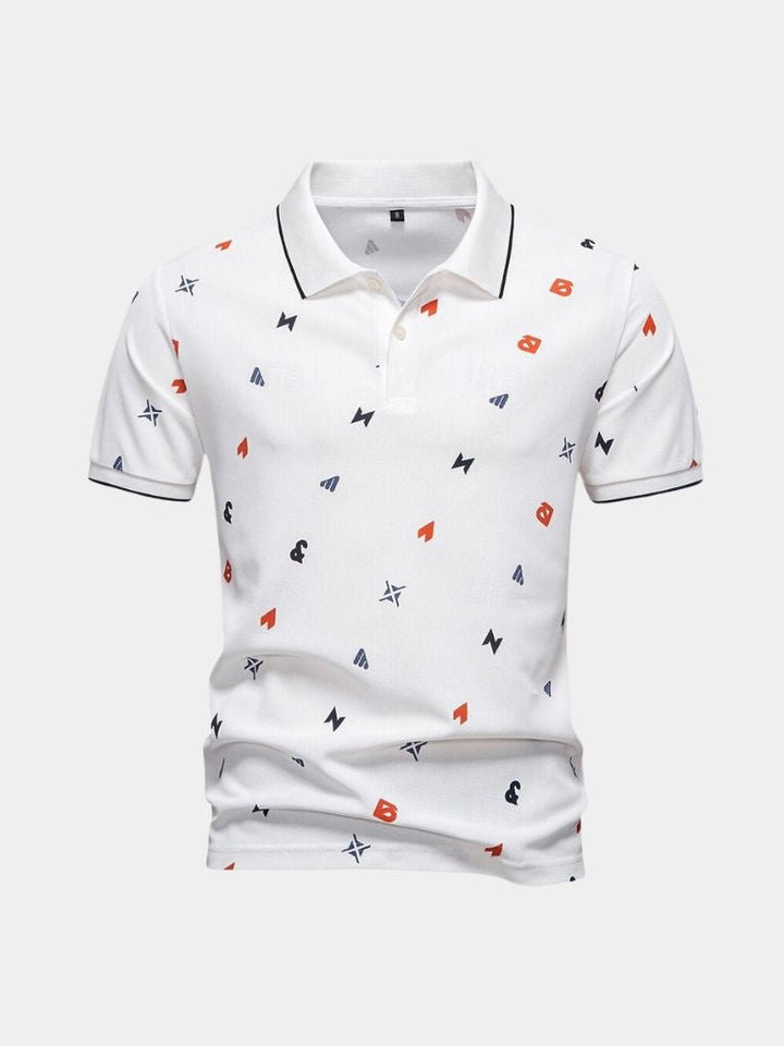 Wilfredo | Polo blanco estampado