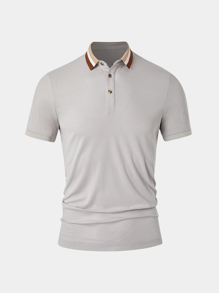 Ximeno | Polo gris claro con cuello en contraste