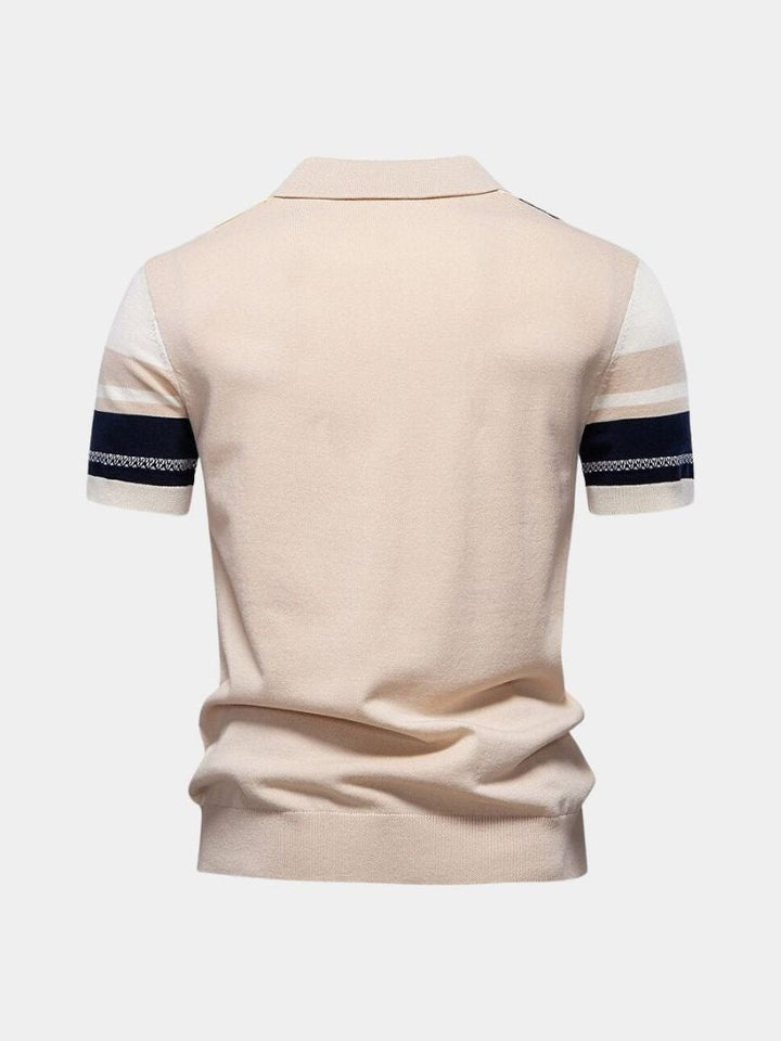 Zacarías | Polo beis con rayas verticales retro