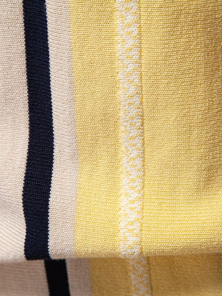 Zacarías | Polo beis con rayas verticales retro