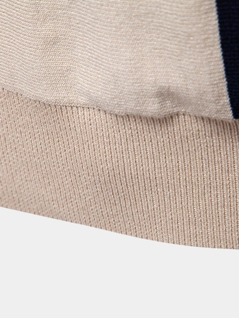 Zacarías | Polo beis con rayas verticales retro