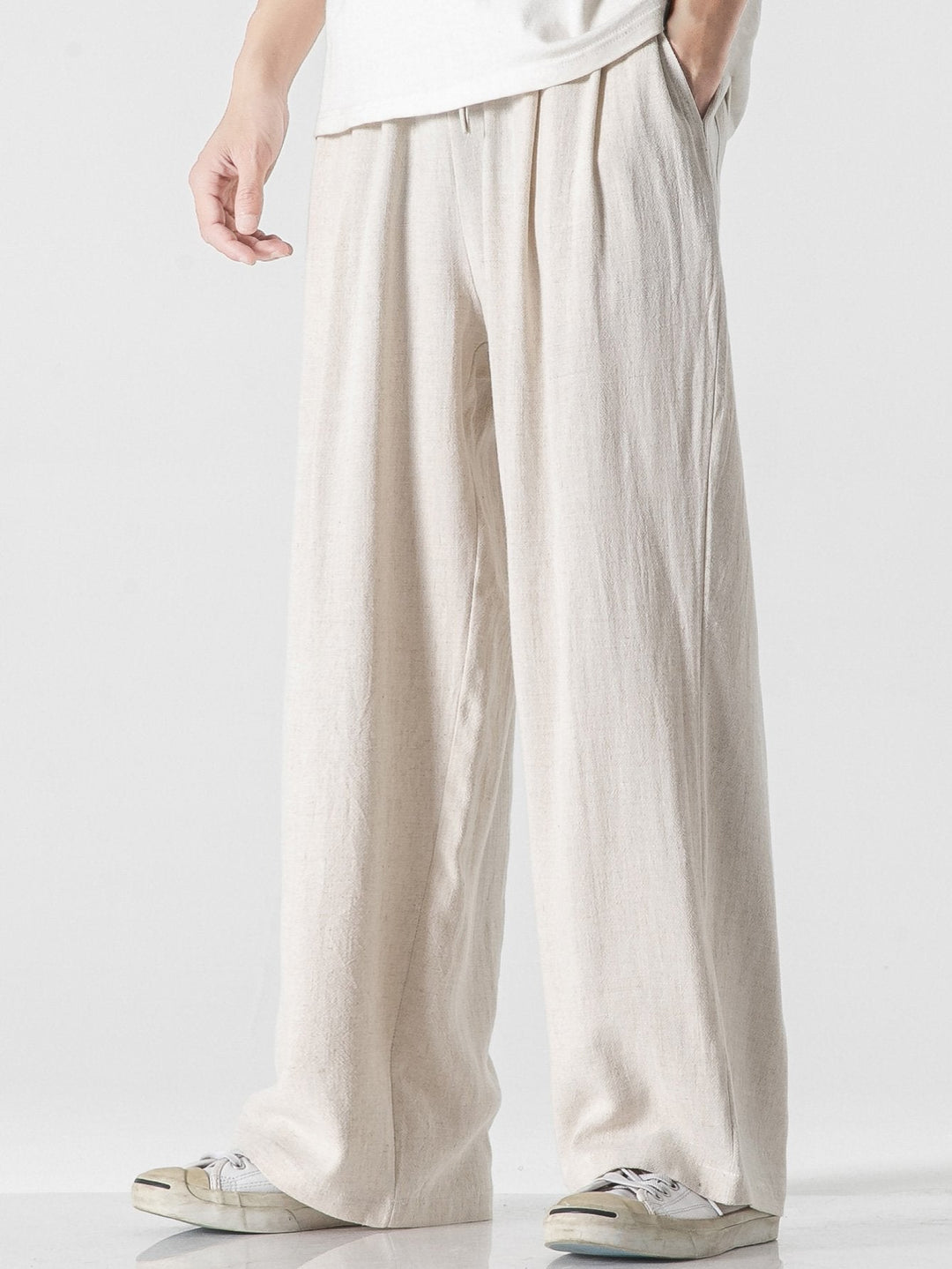Zenón | Pantalón wide leg de lino y algodón
