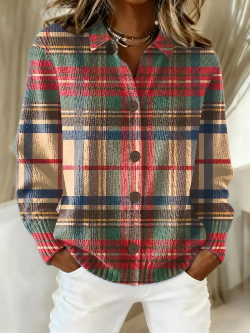 Zoraida | Cárdigan multicolor a cuadros con botones
